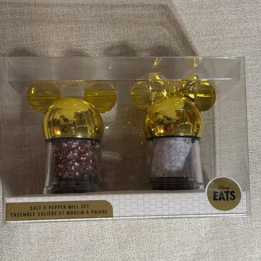 Disney Metallic Gold Mickey Ear Salt & Pepper Mills